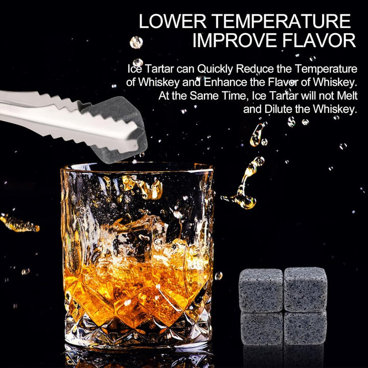 Whisky Gläser Set, Whisky Steine Set, Whiskey Geschenke für Männer, Whiskey Set Geschenk Mit 4 Whisk