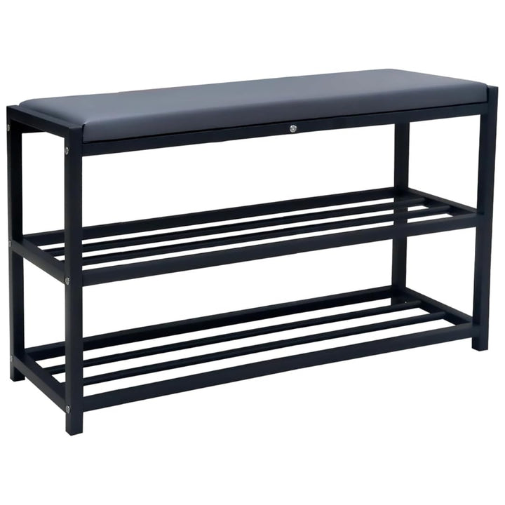 Maka Schuhregal Platzsparend, Schuhregal Mit Sitzbank Metall Schwarz, Shoe Rack Outdoor Wetterfest,