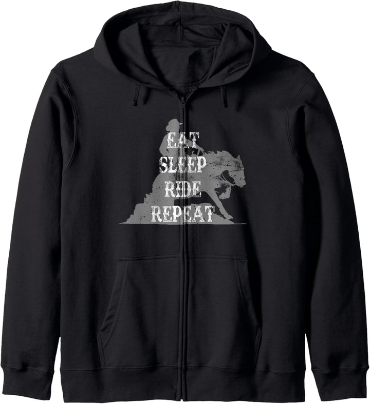 Eat Sleep Ride Repeat Westernreiter Reining Sliding Stop Kapuzenjacke
