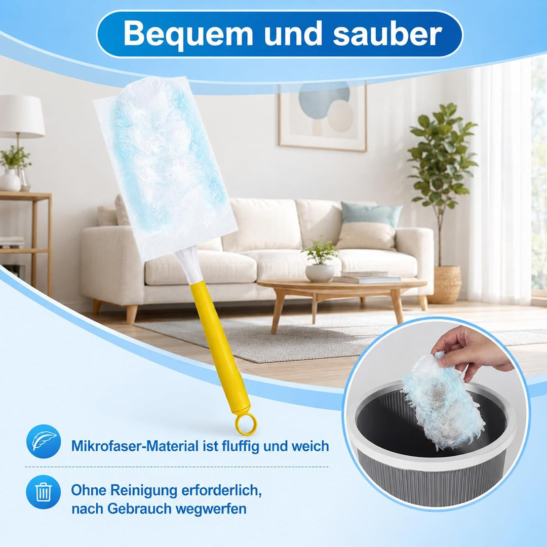 62 Stück Staubmagnete, Kompatibel mit Swiffer Staubmagnet Nachfüllpack, Einweg Magnetischer Feder-St