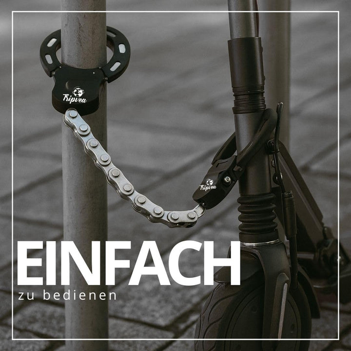 Schloss für Elektroroller, Fahrrad, Kinderwagen + Aufbewahrungstasche - Ultra-resistentes Vorhängesc