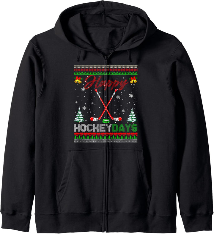 Happy Hockey Xmas Days Ice Hockey Equipment Matching Player Kapuzenjacke