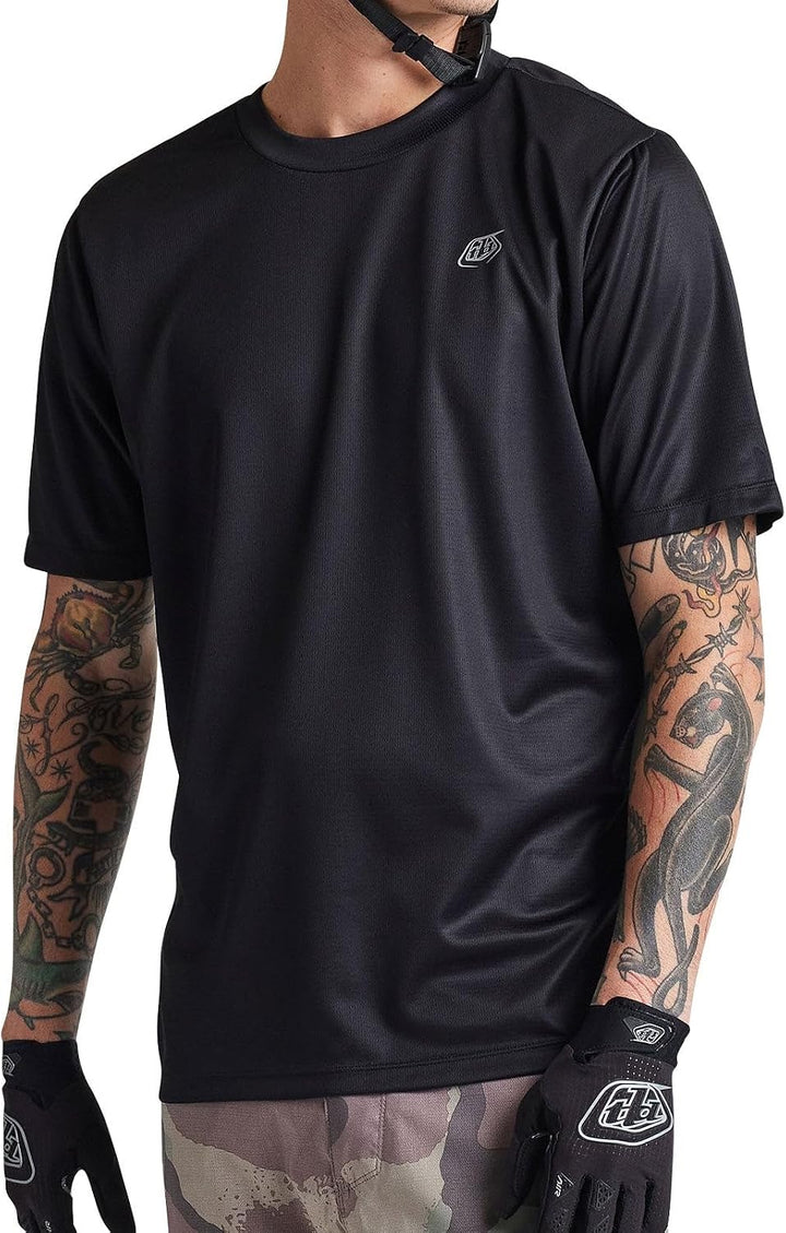 Troy Lee Designs Herren Flowline Covert Fahrradtrikot T-Shirt S Schwarz, S Schwarz