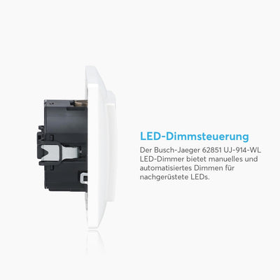 Busch-Jaeger 62851 UJ-914-WL LED-Dimmer flex Wireless Komplettset Tastdimmer-Einsatz Tastbedienfeld