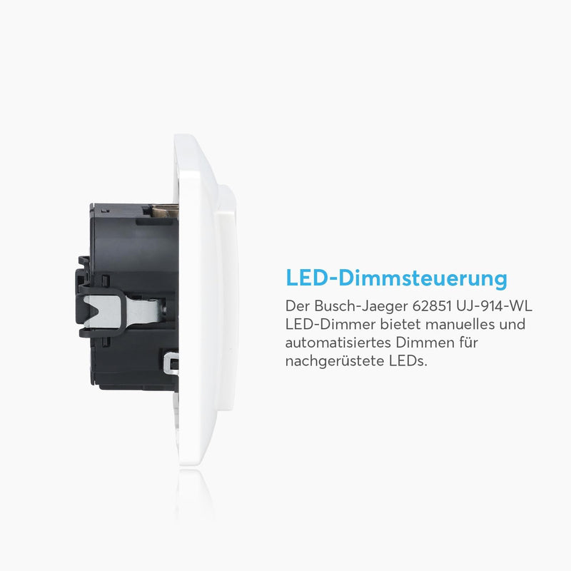 Busch-Jaeger 62851 UJ-914-WL LED-Dimmer flex Wireless Komplettset Tastdimmer-Einsatz Tastbedienfeld