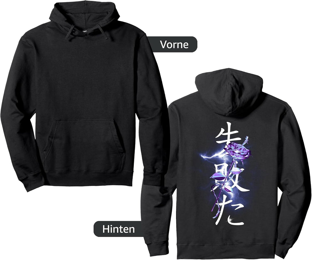 Japanese aesthetic streetwear Backprint Aesthetic Vaporwave Pullover Hoodie
