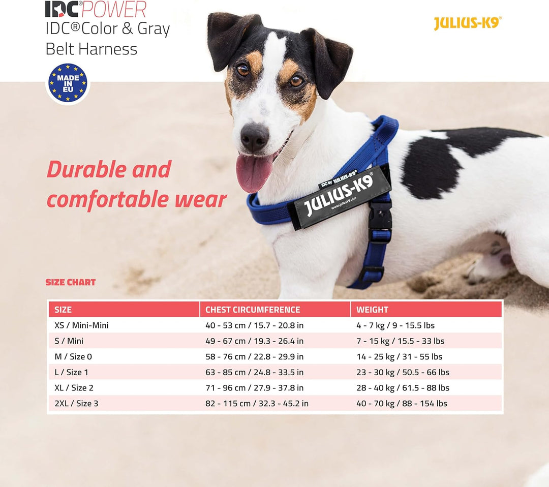 Julius-K9, Color &amp; Gray, Beltgeschirr XL / 2 schwarz-grau, XL / 2 schwarz-grau