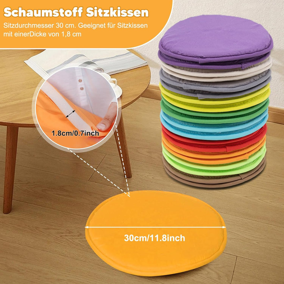 20er Set Sitzkissen Rund Schaumstoff Outdoor Kinder rutschfest Bodenkissen Sitzunterlage für Kinder,