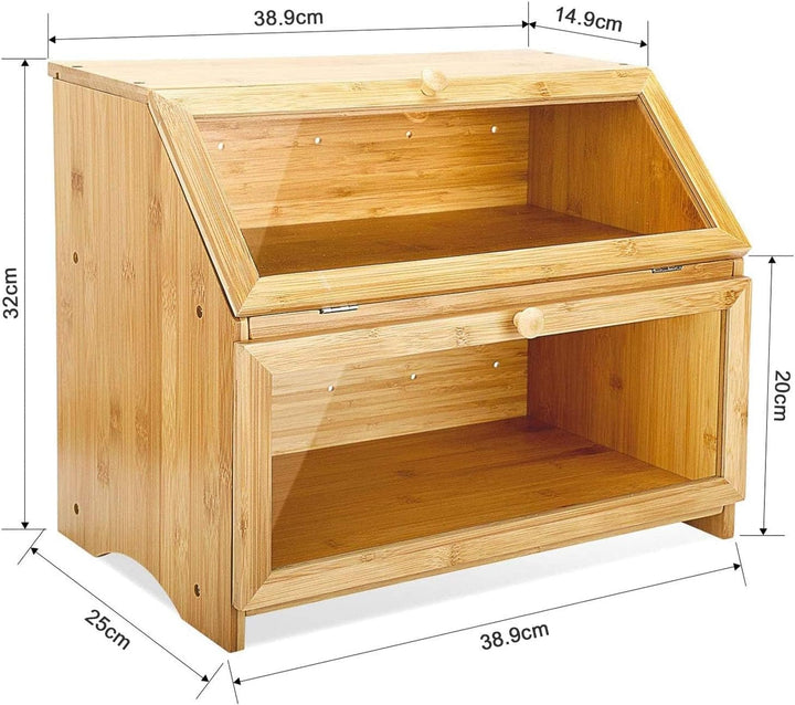 Leader Accessories Brotkasten Bambus Brotbehälter lebensmittelecht Brotaufbewahrung pflegeleicht 39x