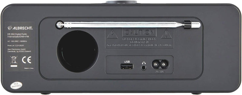 Albrecht DR 884 Kompaktanlage, 27884, Internetradio, Digitalradio, DAB+, UKW mit RDS, Bluetooth, USB