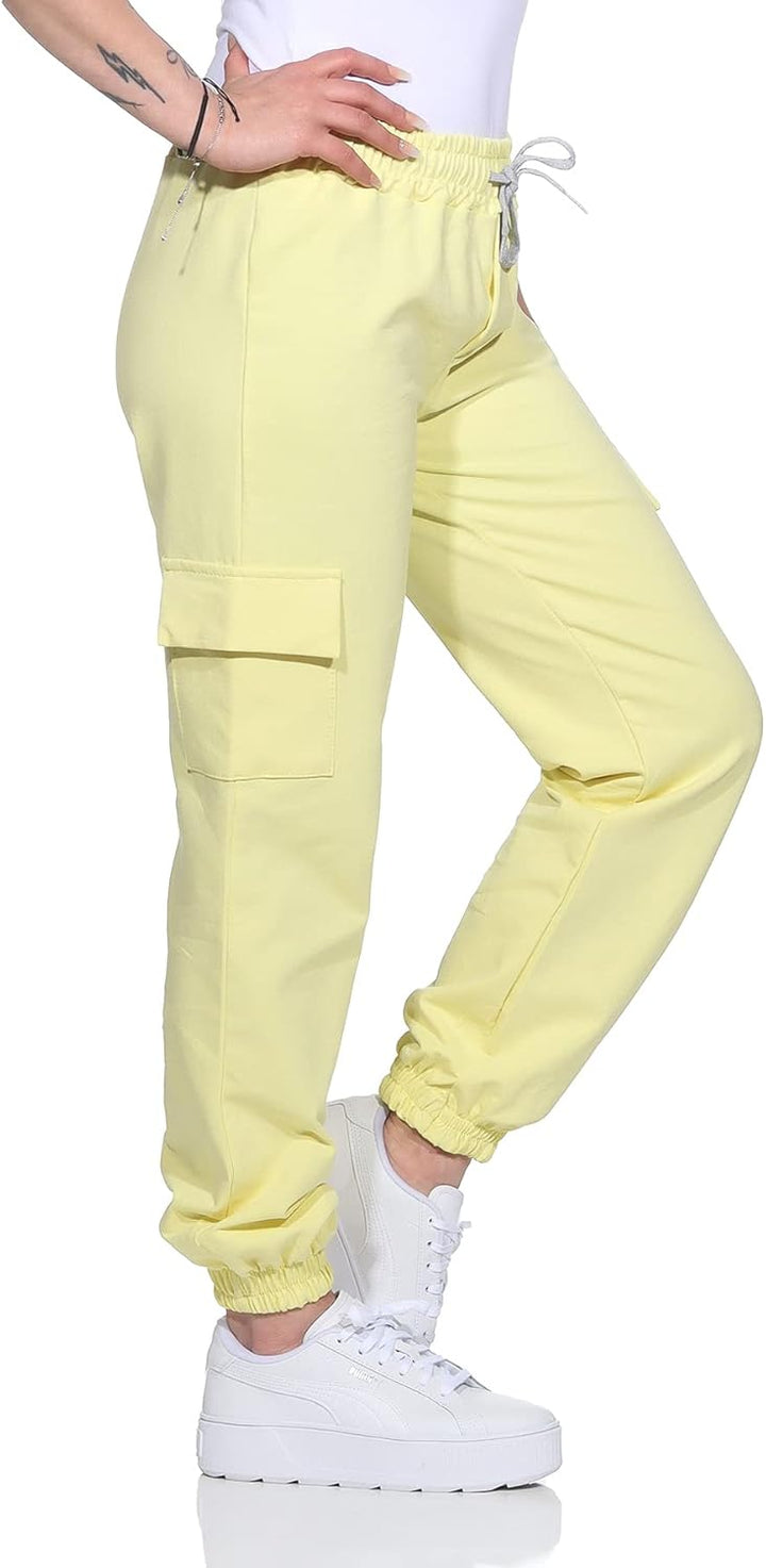 ZARMEXX Damen Baumwoll Freizeithose Cargohose Jogginghose Sport Jogger Ladies Pants mit elastischem