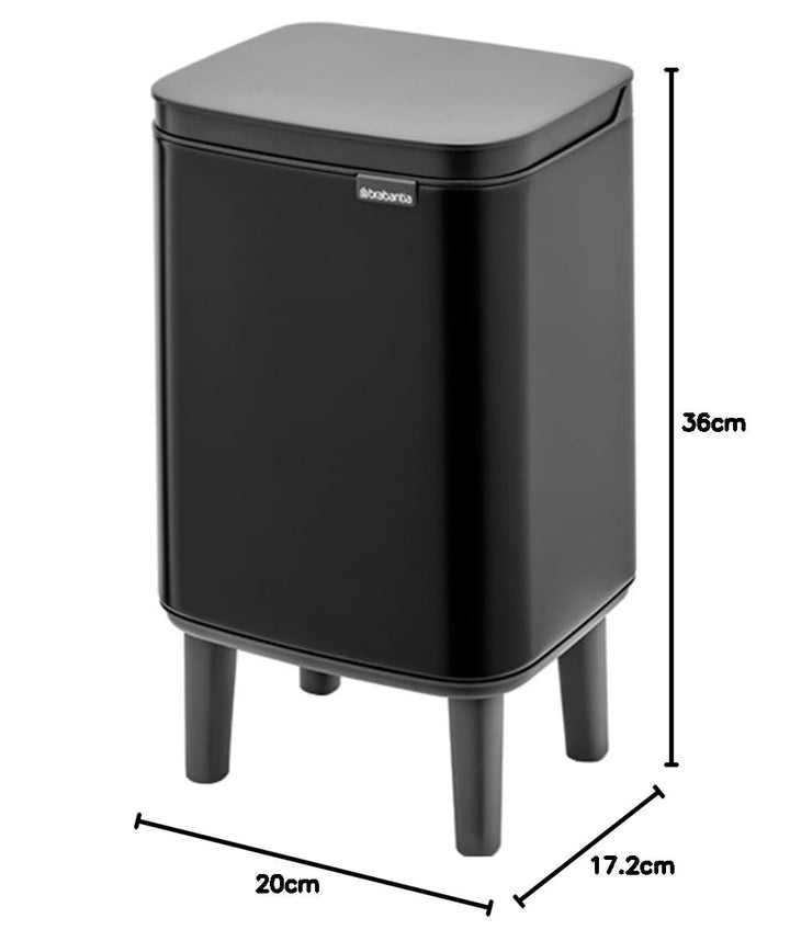 Brabantia - Mülleimer Bo Hi 4L mit Soft-Close-Deckel, herausnehmbarem Inneneimer und Transportgriff
