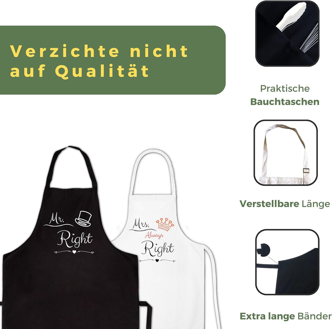 EliXito Mr und Mrs Schürzen - das besondere Geschenk für Paare, Verlobung &amp; Hochzeit, Jahrestag Gesc