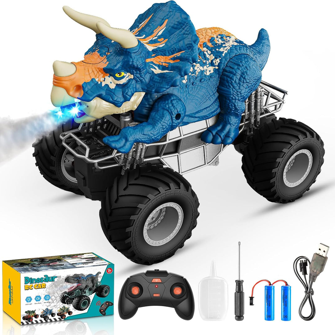 HappyGoLucky Dinosaurier Spielzeug ab 3-10 Jahre Junge, Monstertruck Ferngesteuertes Auto ab 3 4 5 6
