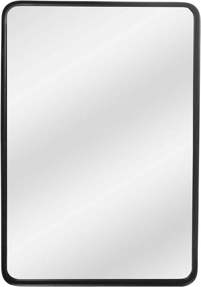MESIDA Schwarzes, Kariertes, tiefes Set, Metallrahmen, Spiegel, modern, gebürstetes Metall, Wandspie
