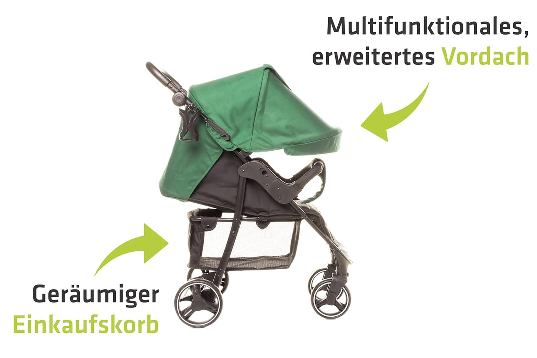 4BABY Rapid, Kinderwagen, Sportwagen, Ein grosser, leichter Kinderwagen, Griffhöhenverstellung, Bein