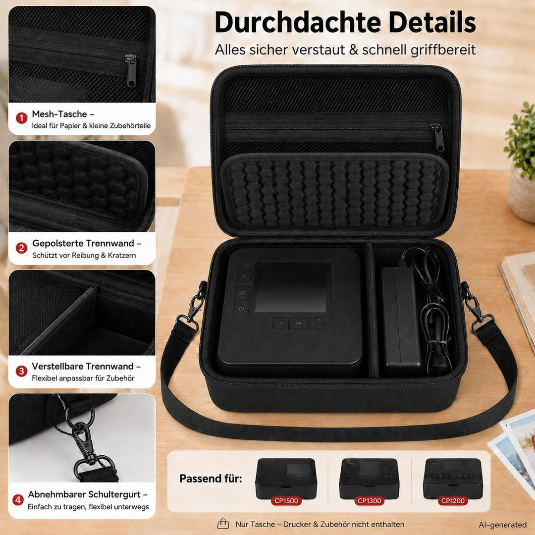 casmilee Hart Tasche für Canon SELPHY CP1500/CP1300/CP1200 Mini Mobiler Fotodrucker und Farbtinten P