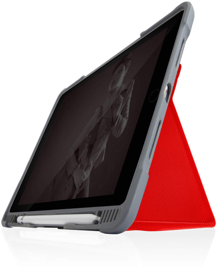 STM Bags Dux Plus DUO Case für Apple iPad 10,2" (2019 &amp; 2020) - rot/transparent [Militär Standard I