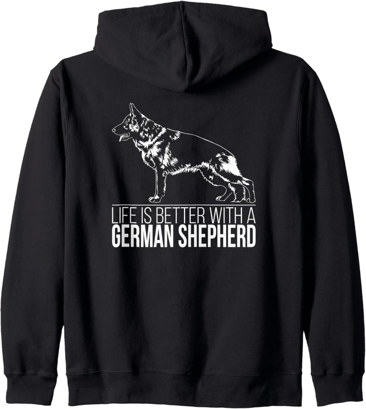 German Shepherd life is better Hund Schäferhund Hundespruch Kapuzenjacke