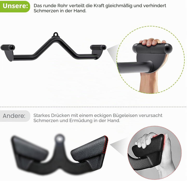 SELEWARE Latzugstange Rudergriff V Förmig Latzug Griff - Trizeps Stange, Klimmzugstange für Fitnesss