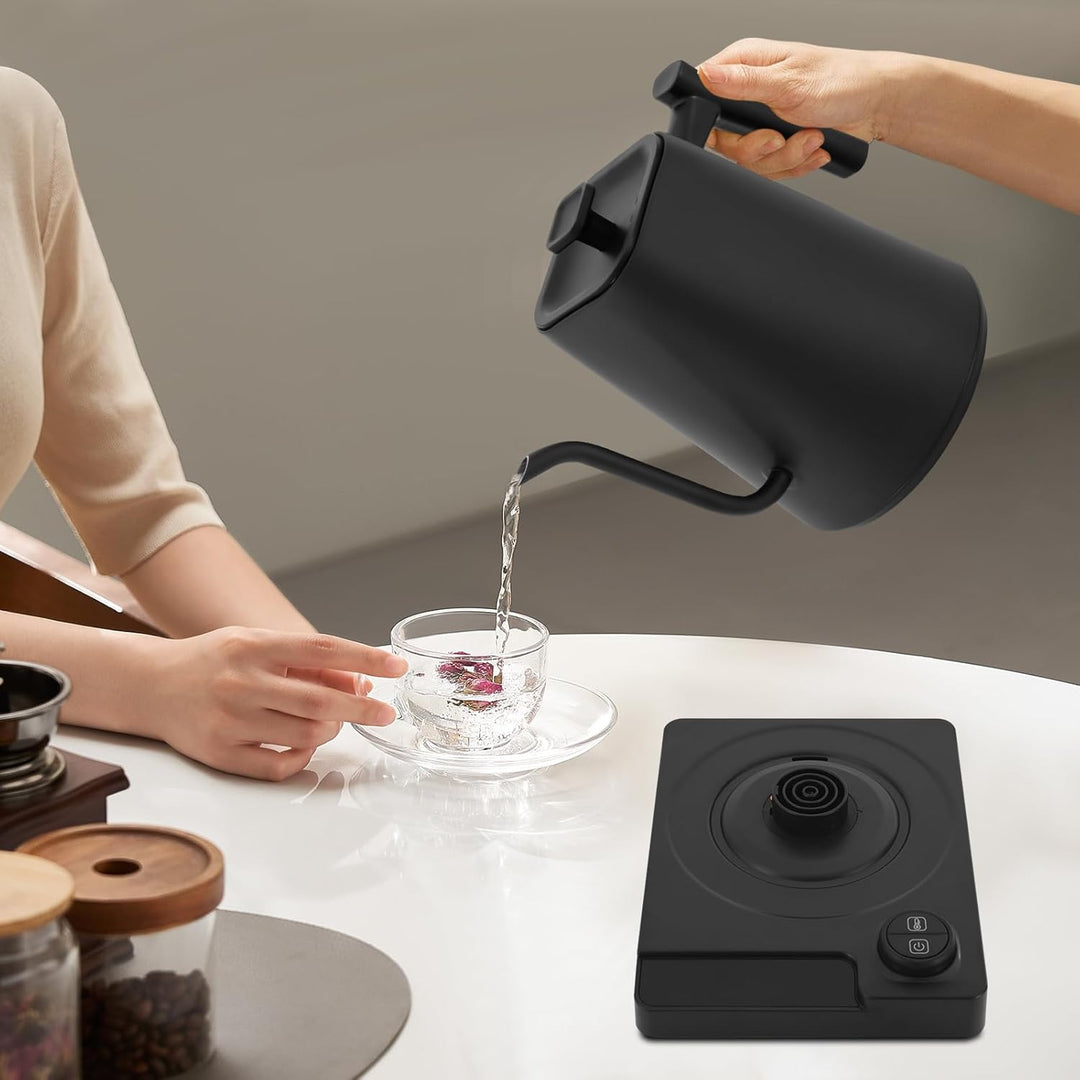 Elektrischer Wasserkocher Schwanenhals mit Temperaturregelung, 1200W, 1L Kapazität, Schnell Kochen,