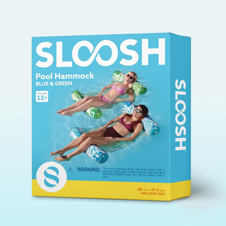 Sloosh 2 Packungen Hängematte Pool Floats Erwachsene, 4 in 1 Mehrzweck Aufblasbare Pool Floats PVC W