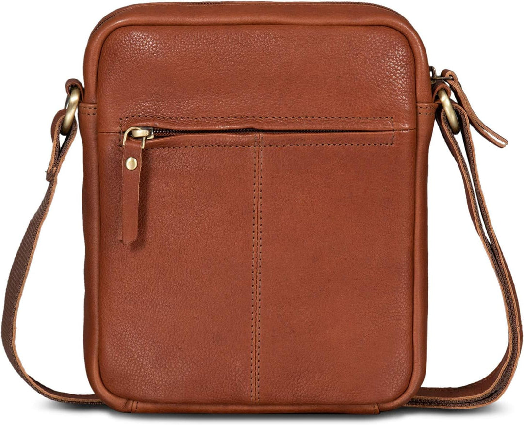ROYALZ 'Dallas' Kleine Umhängetasche Herren Leder Vintage Look Echtleder Männer Ledertasche Mini Sch