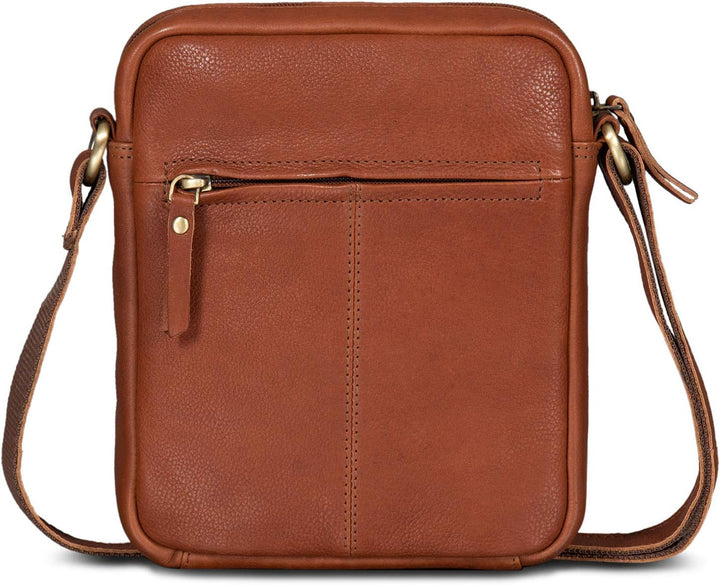 ROYALZ 'Dallas' Kleine Umhängetasche Herren Leder Vintage Look Echtleder Männer Ledertasche Mini Sch
