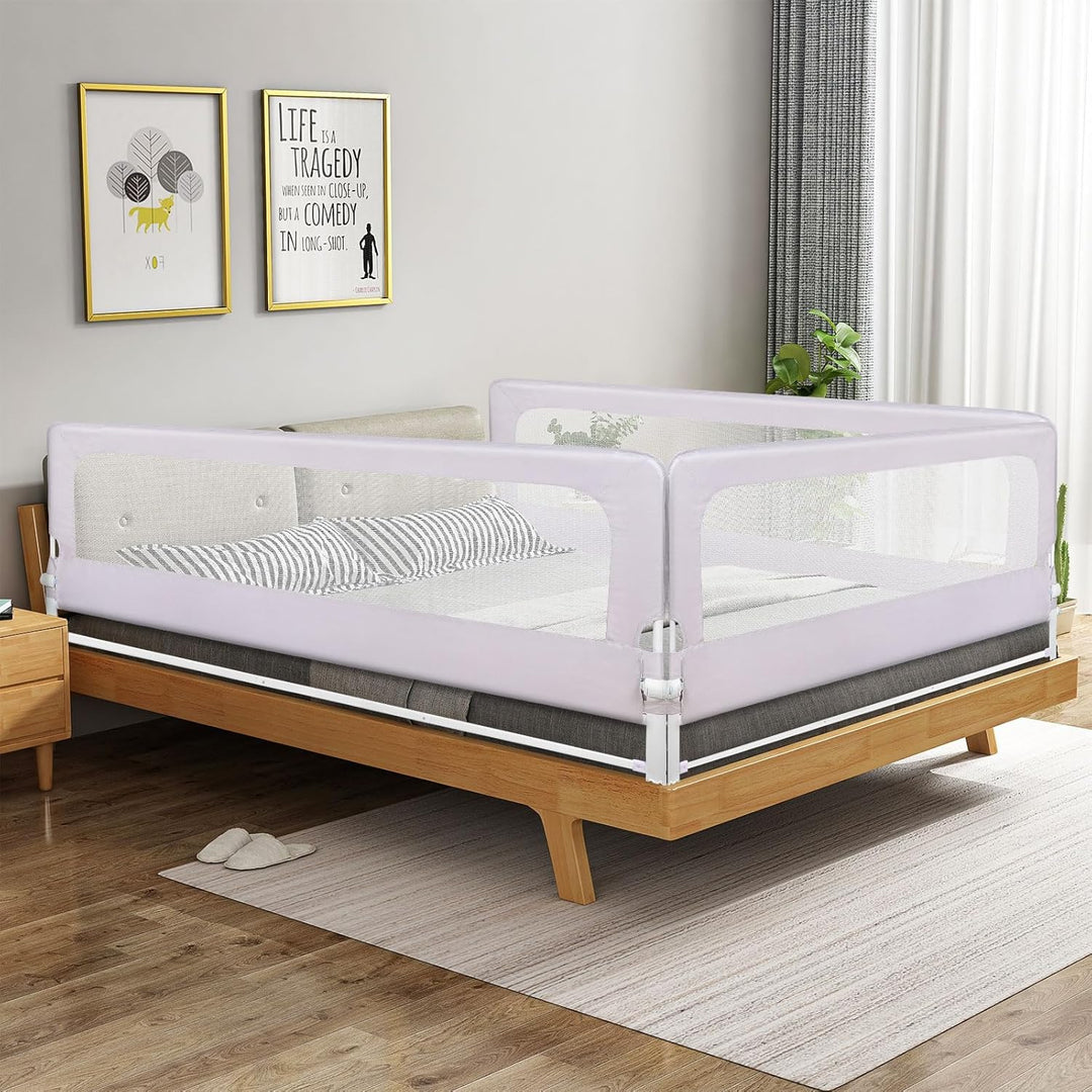 HUOLE Bettschuztgitter Sleep N Safe Plus XL, Grosser Rausfallschutz Bett für Babys und Kinder im Elt