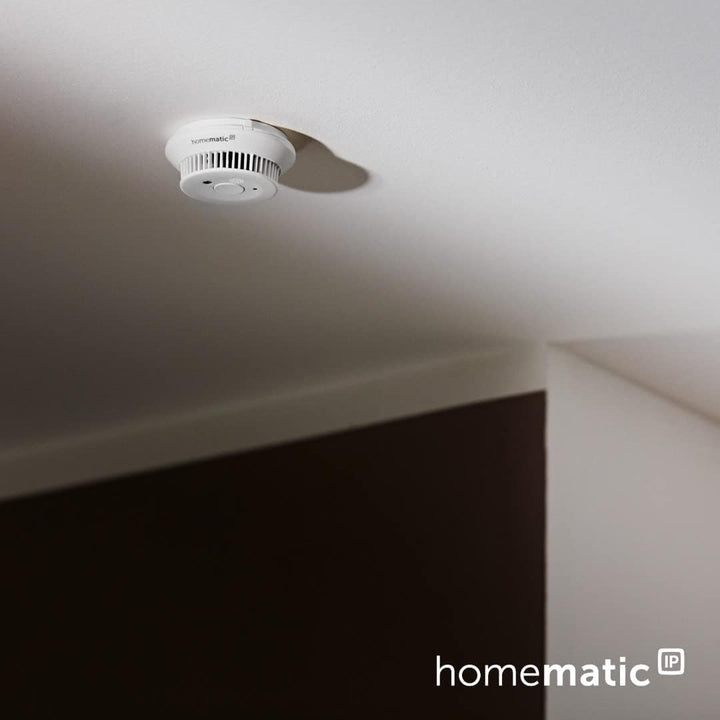 Homematic IP Smart Home Starter Set Rauchwarnmelder, Rauchmelder alarmiert lokal über die Sirene und