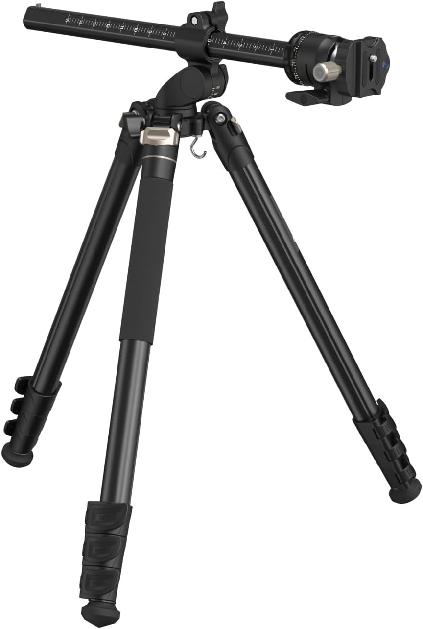 SMALLRIG 73 Zoll Kamerastativ, 360° drehbare Mittelsäule, horizontales Stativ Einbeinstativ, mit Sma