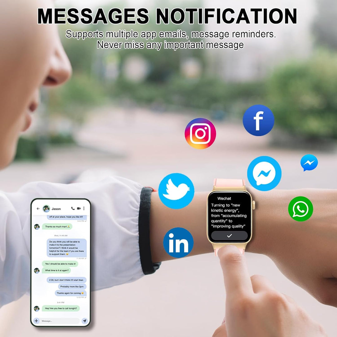 Donerton Smartwatch Herren Damen mit Telefonfunktion/Message Reminder, 1,85" Smart Watch, 112+Sportm