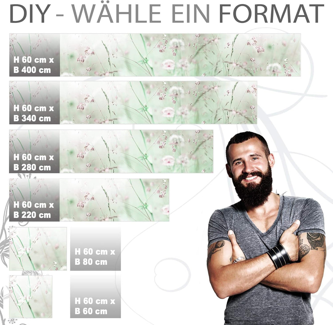 StickerProfis Küchenrückwand selbstklebend Pro WILDBLUMENWIESE 60 x 340cm DIY - Do It Yourself PVC S