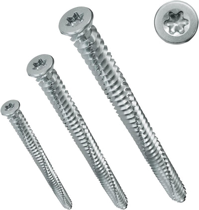 PARCO Fensterrahmenschrauben Universal 7,5x302 mm Senkkopf TX30 100 Stück 7,5 x 302 mm - 100 Stück,