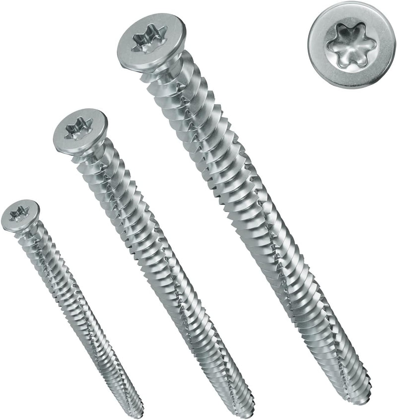 PARCO Fensterrahmenschrauben Universal 7,5x302 mm Senkkopf TX30 100 Stück 7,5 x 302 mm - 100 Stück,
