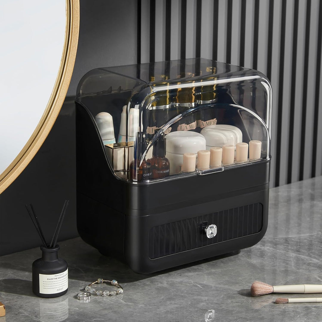 RMAN Make up Organizer Kosmetik Aufbewahrungsbox mit Schubladen Staubdicht Schmink Aufbewahrungskast