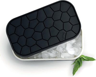 Lékué Eiswürfelbox, schwarz, 12x22x8 cm, Schwarz