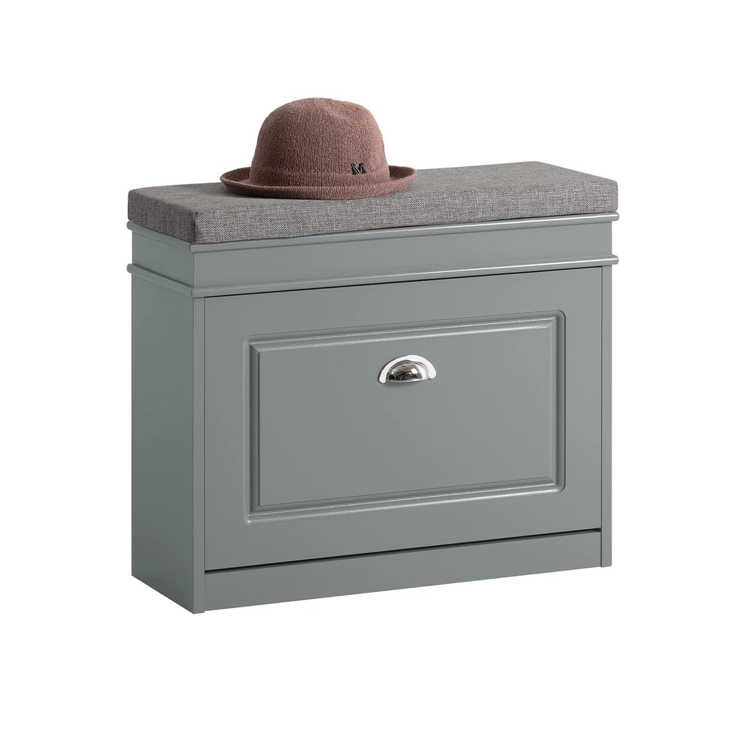 SoBuy Schuhbank mit Sitzkissen und Stauraum Schuhschrank mit Klappe, Schuhregal schmal platzsparende