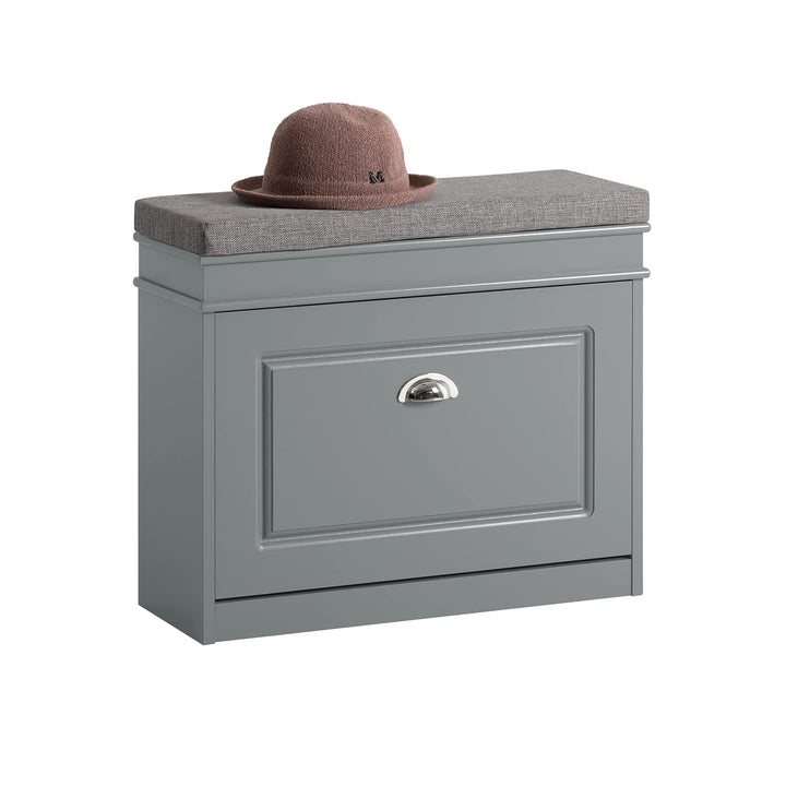 SoBuy Schuhbank mit Sitzkissen und Stauraum Schuhschrank mit Klappe, Schuhregal schmal platzsparende