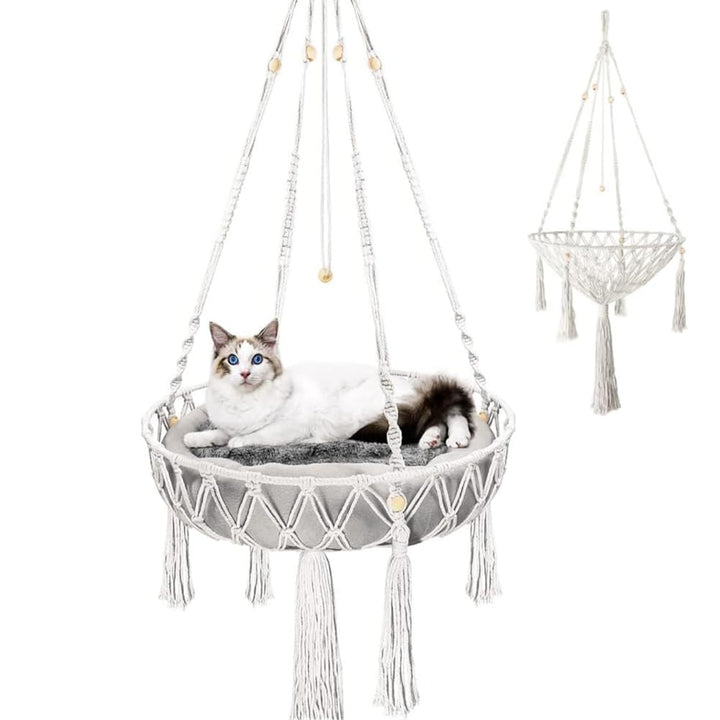 Nicoone Katze Hängematte,Baumwolle Katzenschaukelbett,Hängen Fenster Hängematte Bett Stricken Hängen