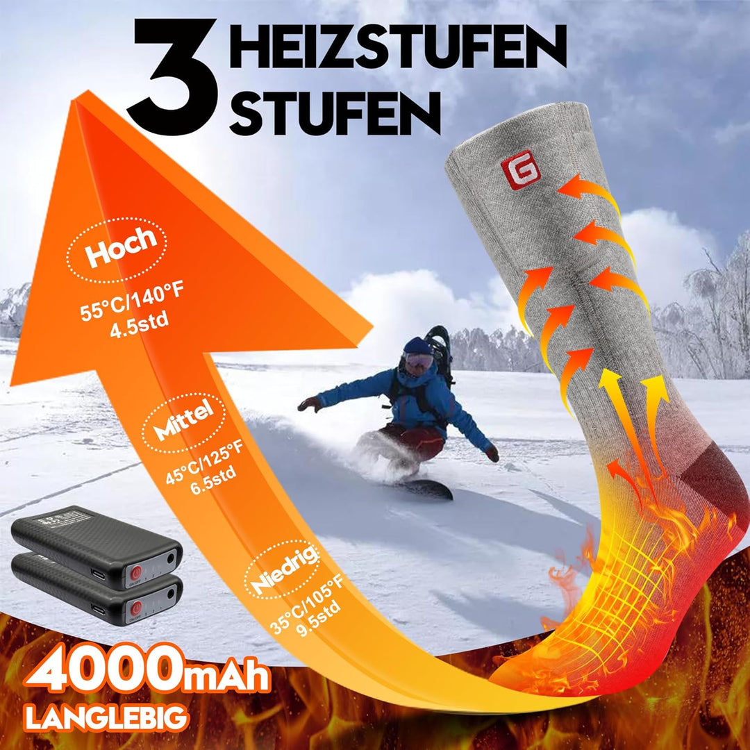 Svpro Beheizte Socken Herren Damen Wiederaufladbare mit Akku Elektrische Beheizbare Socken Winter Wa