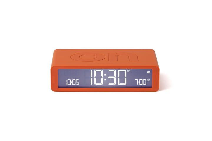 Lexon Flip Classic Morgenwecker, beleuchtet, wendbar mit Seiten on Off und Snooze-Funktion, mit LCD-