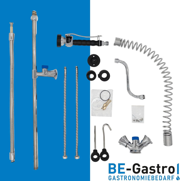 BE-GASTRO I Profi Gastro Geschirrbrause Einloch "Premium" Drehgriff inkl. Wasserhahn, Mischbatterie
