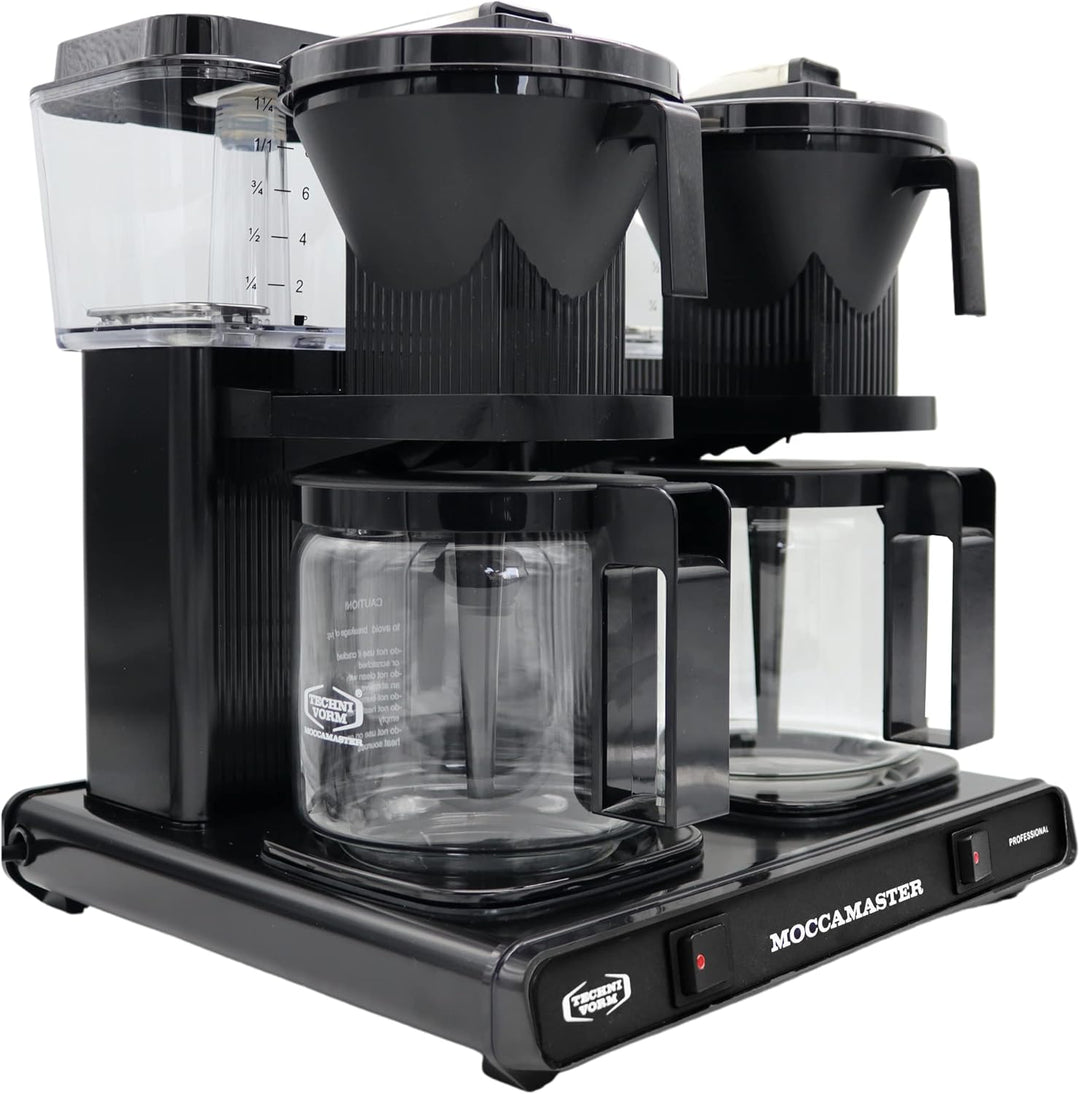Moccamaster KBG744 Filter Kaffee Maschine Glas, 2 x 1.25 Liter, 59367, Schwarz