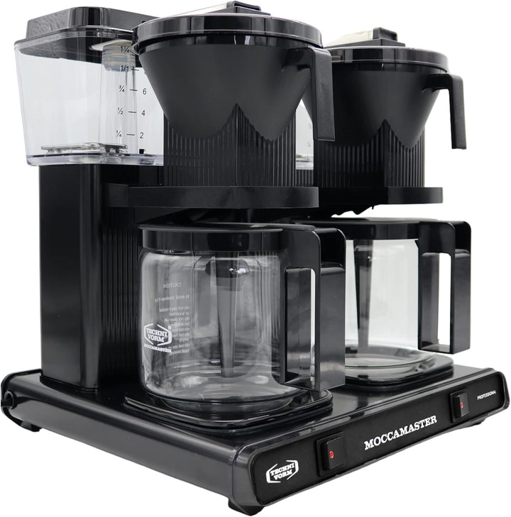 Moccamaster KBG744 Filter Kaffee Maschine Glas, 2 x 1.25 Liter, 59367, Schwarz