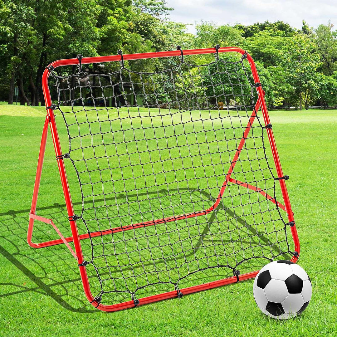 Fussball Rebound Netz Kinder und Jugendliche Tragbares Prellwand Verstellbar Fussballtor Kicker für