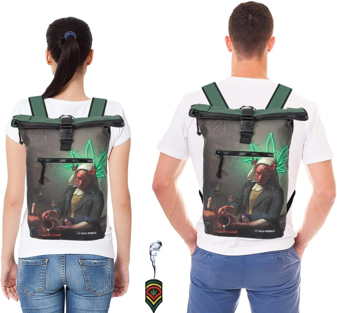 New Rebels Rucksack Plane Time Bag Kurierrucksack Roll-up Fahrradrucksack Sport Fitness + Flasche Ga