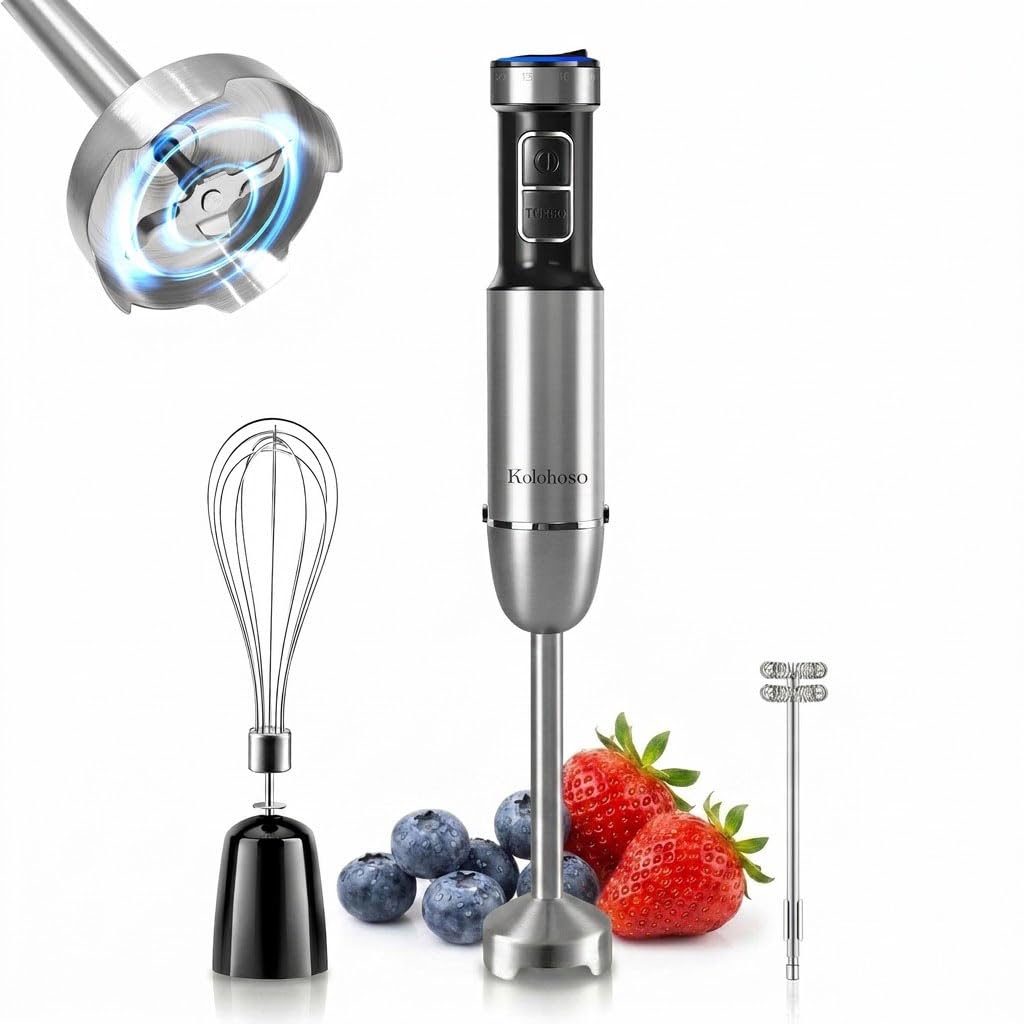 1500W Stabmixer, 3 in 1 Pürierstab mit 25 Geschwindigkeitsstufen und TURBO | Elektrische Stabmixer S