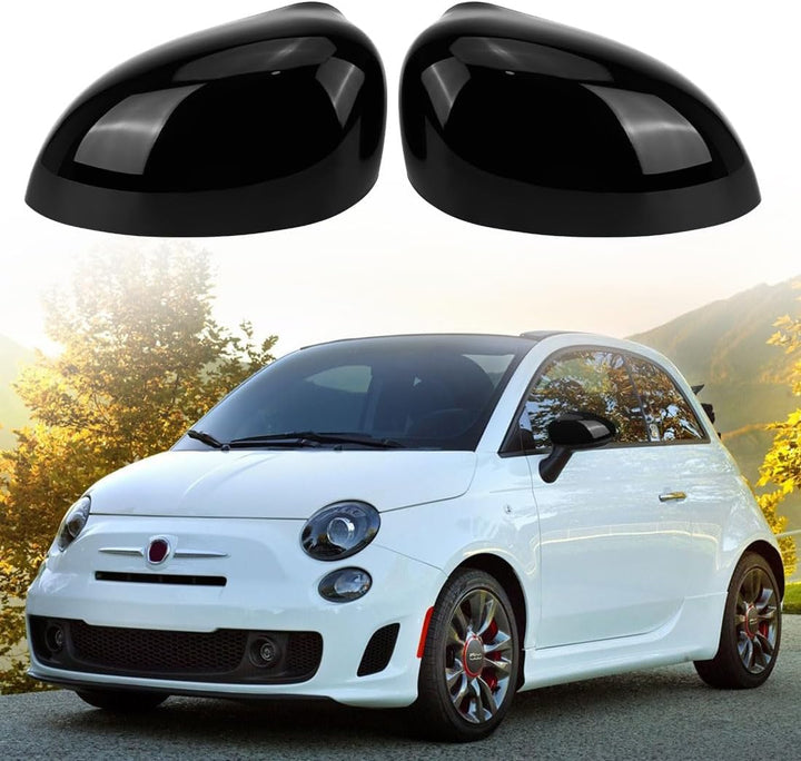 Opaltool 1 Paar Auto Rückspiegel Abdeckung Ersatz für Fiat 500 500C 500E 2007-2024, Aussenspiegel Sp