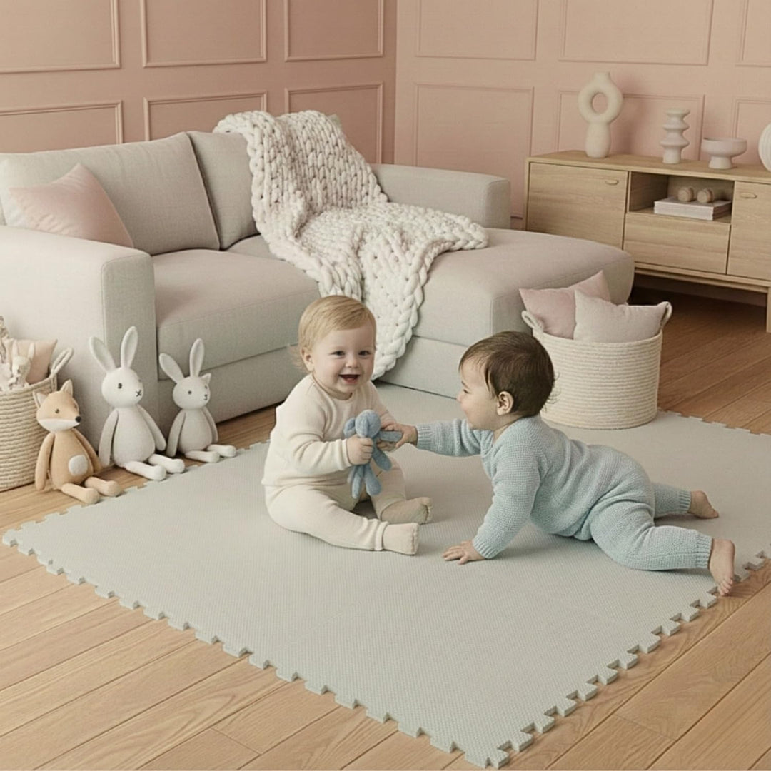 LittleTom 18 Teile Spielmatte Baby Puzzlematte ab Null - 30x30 Krabbelmatte Baby - Spielmatte Kinder